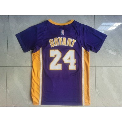 Maglia NBA 24 Bryant Lakers Manica Corta Viola