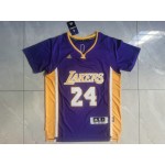 Maglia NBA 24 Bryant Lakers Manica Corta Viola