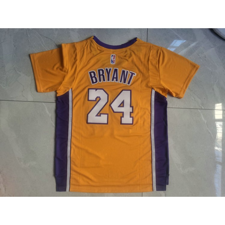 Maglia NBA 24 Bryant Lakers Manica Corta Giallo