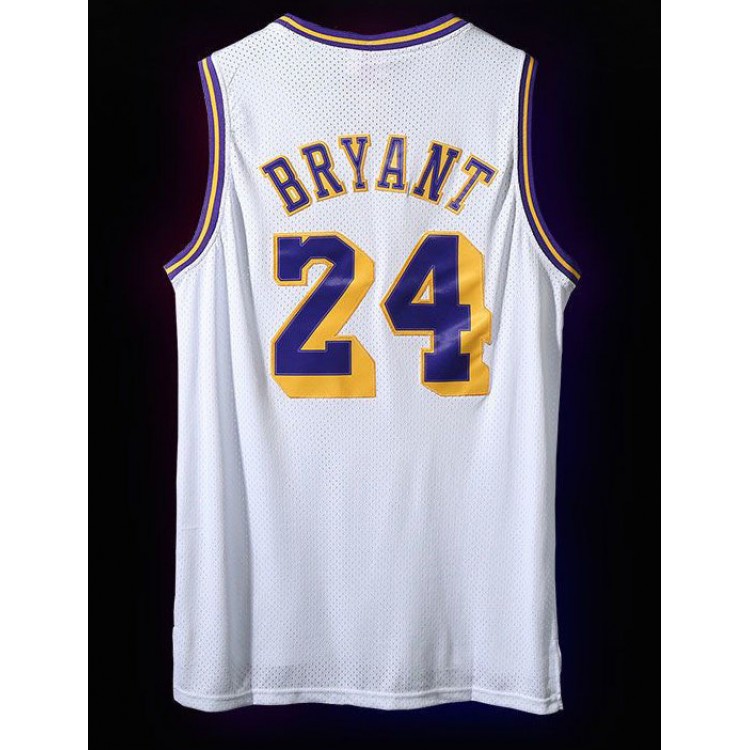 Maglia NBA 24 Kobe Bryant 2008-09 Lakers Retro Bianco