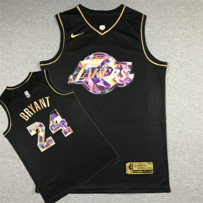 Maglia NBA 24 Kobe Bryant Lakers Diamond Edition Nero or