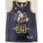 Maglia NBA 24 Kobe Bryant Lakers snake pattern Nero