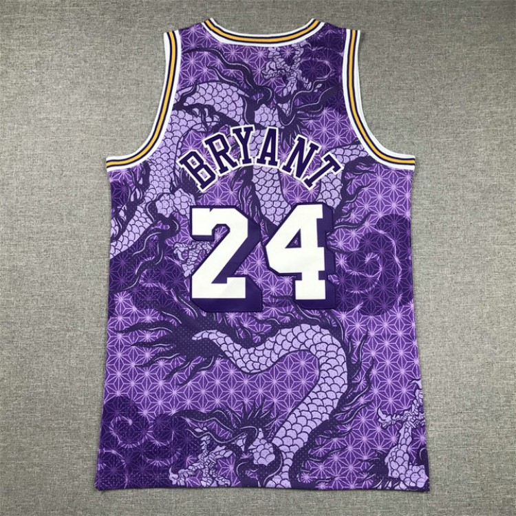 Maglia NBA 24 Kobe bryant Lakers The Year of the Loong Viola