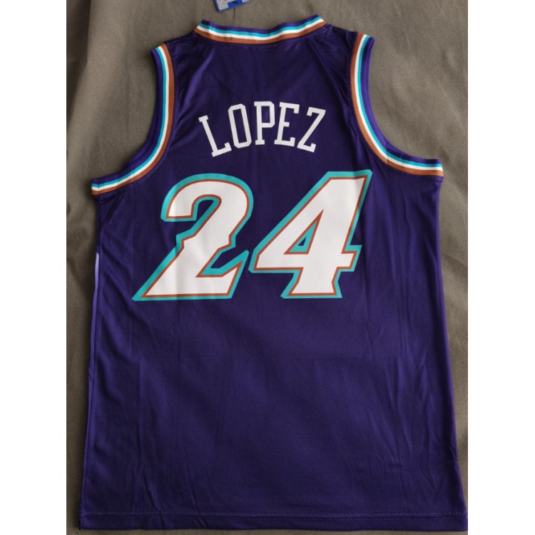 Maglia NBA 24 Lopez Jazz retor Viola