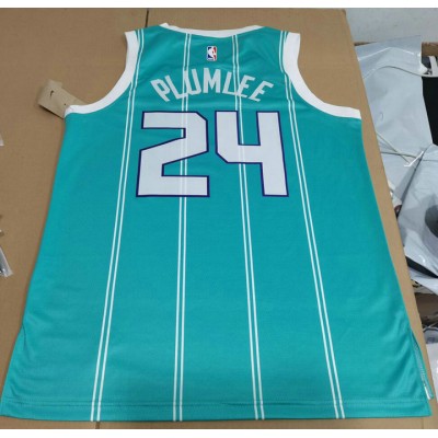 Maglia #24 Plumlee Hornets Blu Stampato