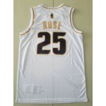 Maglia #25 Rose Detroit Pistons White-Golden Edition Ricamato