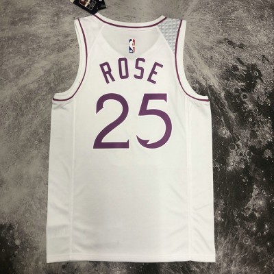 Maglia NBA 25 Rose Timberwolves 2018-19 Earned Bianco Stampato