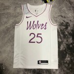 Maglia NBA 25 Rose Timberwolves 2018-19 Earned Bianco Stampato