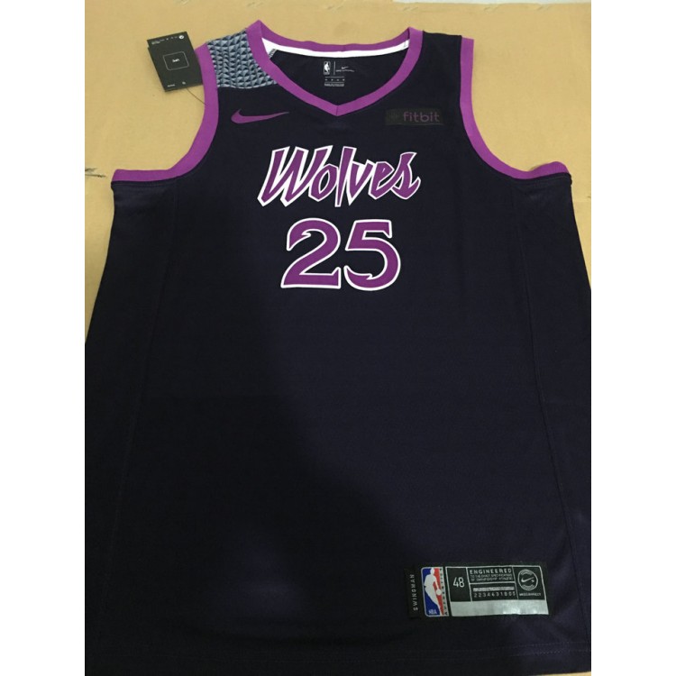 Maglia NBA 25 Rose Timberwolves 2019 city Stampato Con sponor logo