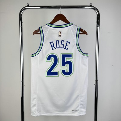 Maglia NBA 25 Rose Timberwolves 2023-24 Classic Bianco