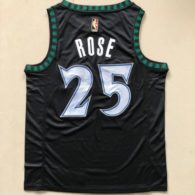 Maglia NBA 25 Rose Timberwolves Autentico Nero