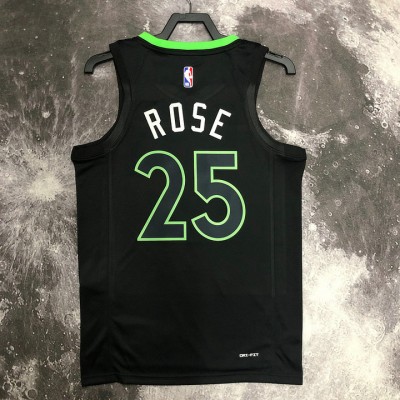 Maglia NBA 25 rose Minnesota Timberwolves 2022-23 Nero