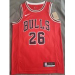 Maglia NBA 26 Korver Chicago Bulls Rosso