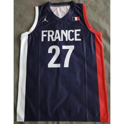 Maglia 27 Gobert France team Blu Navy