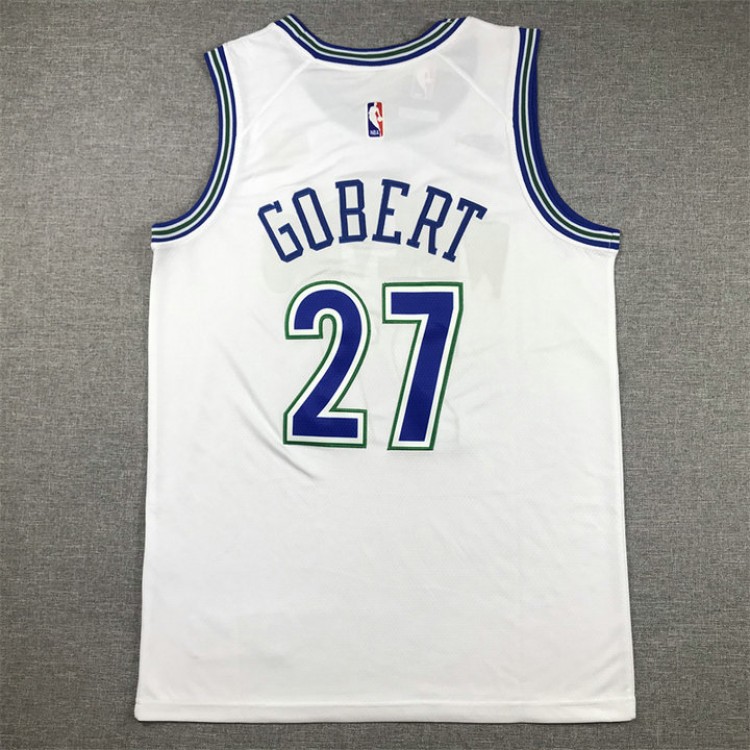 Maglia NBA 27 Gobert Timberwolves 2023-24 Classic Bianco Ricamato