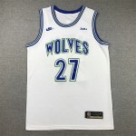 Maglia NBA 27 Gobert Timberwolves 2023-24 Classic Bianco Ricamato