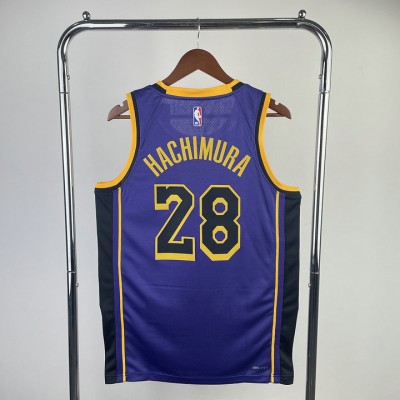 Maglia NBA 28 Hachimura Lakers 22-23 Viola