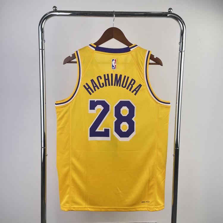 Maglia NBA 28 Hachimura Lakers Giallo