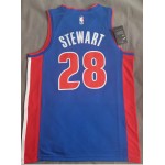 Maglia #28 Stewart Pistons Blu