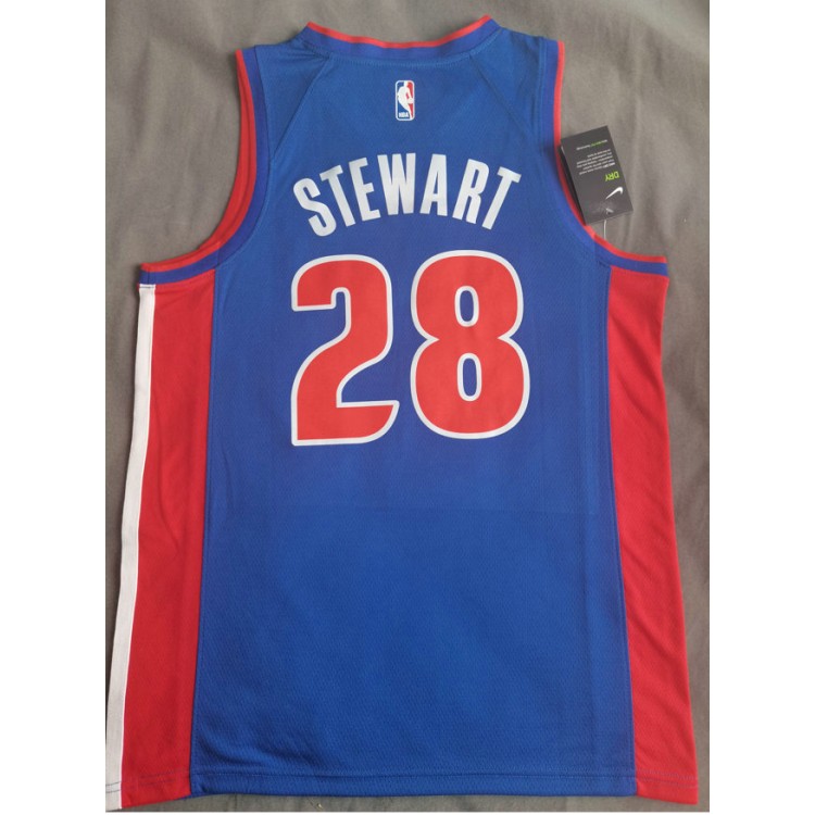 Maglia #28 Stewart Pistons Blu