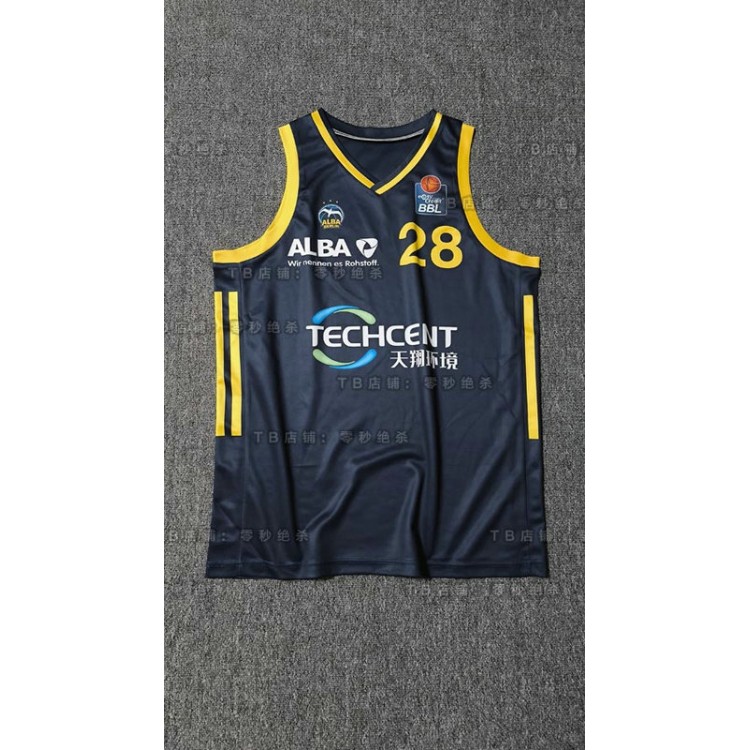 28 Wong Alba Berlin Blu Scuro Basketball Maglia Uomo