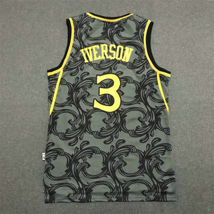 Maglia #3 Allen Iverson 1996-97 Vintage Nero Giallo