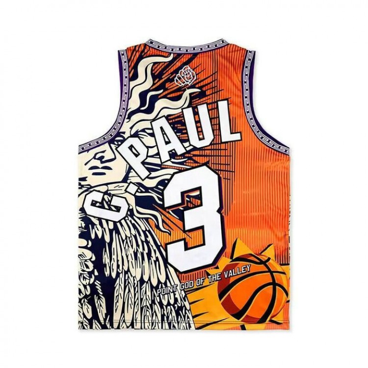 Maglia NBA 3 Chris Paul Phoenix Suns Arancione Stampato