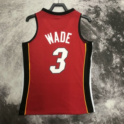 Maglia #3 Dwyane Wade Heat 2005-06 Mitchell & Ness Vintage Rosso Stampato