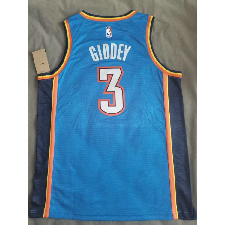 Maglia NBA 3 Giddey OKC Thunder 21-22 Blu Stampato