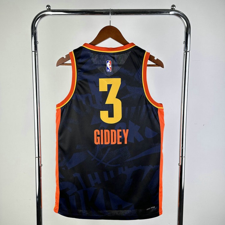 Maglia NBA 3 Giddey OKC Thunder 23-24 city Stampato