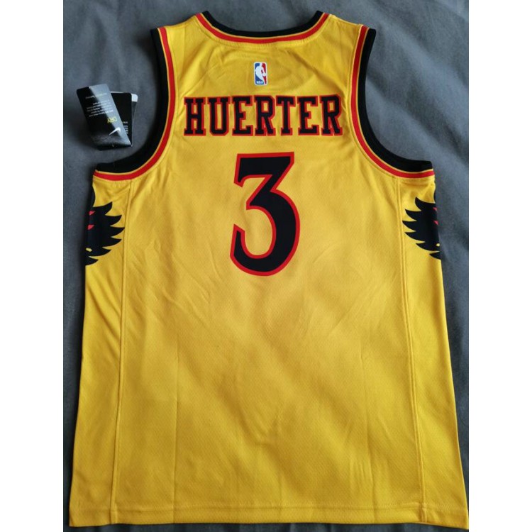 Maglia NBA 3 Huerter Atlanta Hawks 21-22 City Giallo Stampato