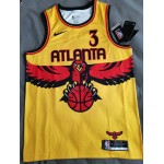 Maglia NBA 3 Huerter Atlanta Hawks 21-22 City Giallo Stampato