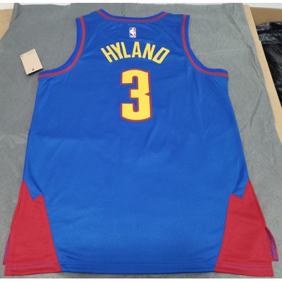 Maglia NBA 3 Hyland Nuggets 22-23 Statement Blu Stampato