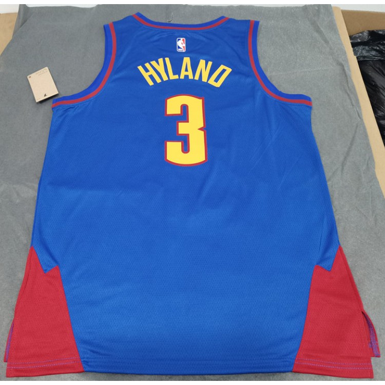 Maglia NBA 3 Hyland Nuggets 22-23 Statement Blu Stampato