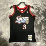 Maglia #3 Iversion 1997-98 76ers Vintage Nero Stampato