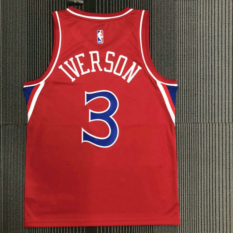 Maglia #3 Iversion 76ers retro Rosso Stampato