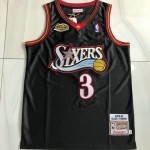 Maglia #3 Iverson 76ers 2000-01 Autentico Nero