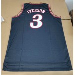 Maglia #3 Iverson 76ers 2001 Finals Nero Stampa