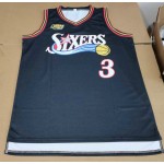 Maglia #3 Iverson 76ers 2001 Finals Nero Stampa