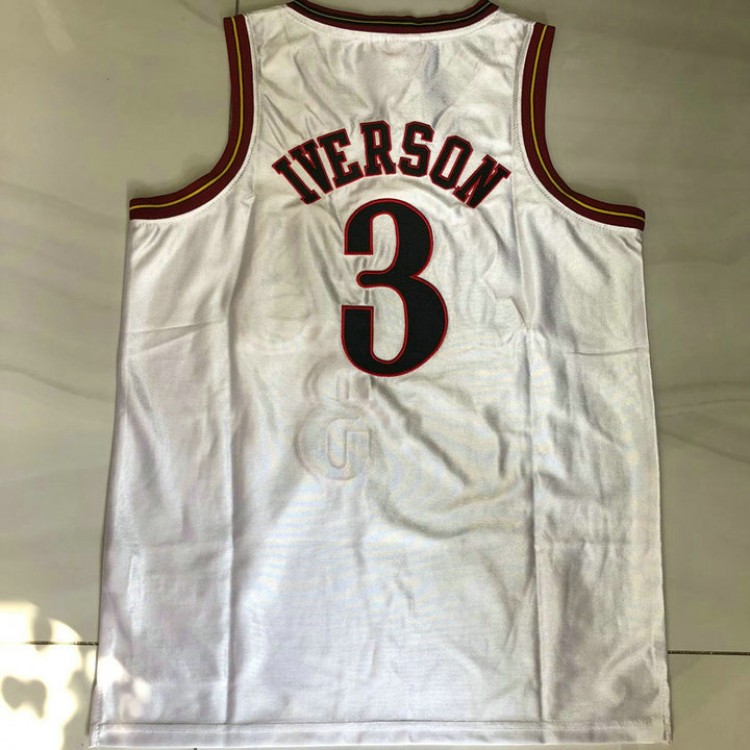 Maglia #3 Iverson 76ers 2001 all star game Autentico Bianco