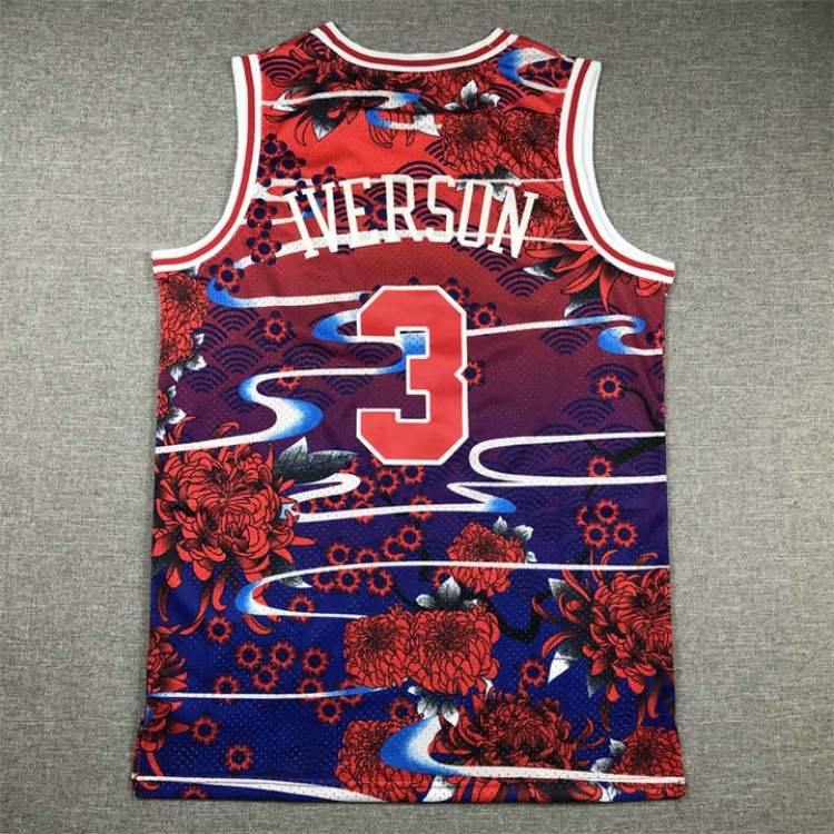 Maglia #3 Iverson Philadelphia 76ers Rabbit Year Ricamato