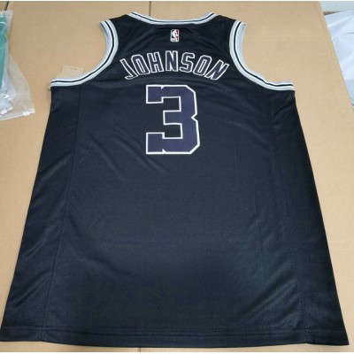 Maglia NBA 3 Johnson Spurs 22-23 Classic Nero Con Ricamato logos