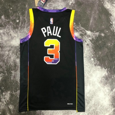 Maglia NBA 3 Paul Phoenix Suns Nero 2022-23 Statement Edition Stampato