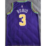 Maglia NBA 3 Rubio Jazz Retro Blu