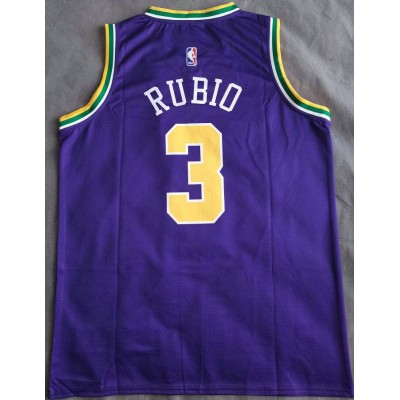 Maglia NBA 3 Rubio Jazz Retro Blu