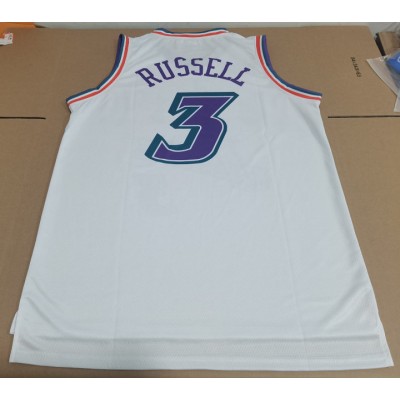 Maglia NBA 3 Russell Jazz Retro Bianco personnalis