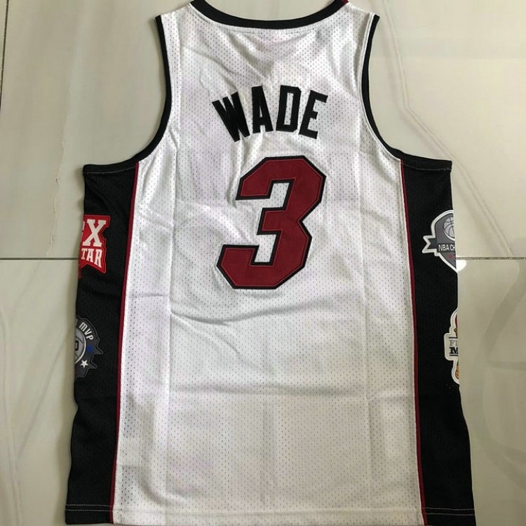 Maglia #3 Wade Heat 2003-19 Hall of Fame Autentico Bianco