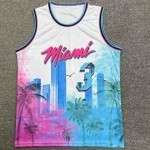 Maglia #3 Wade Miami heat Hip hop basketball Stampa