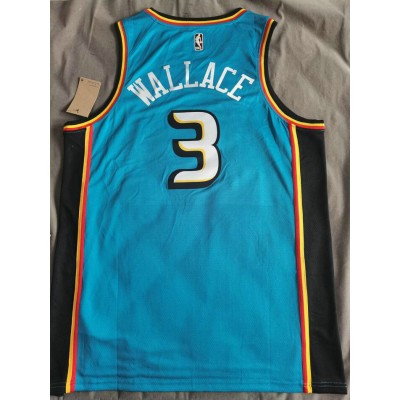 Maglia #3 Wallace Detroit Pistons 22-23 classic Blu Ricamato logos