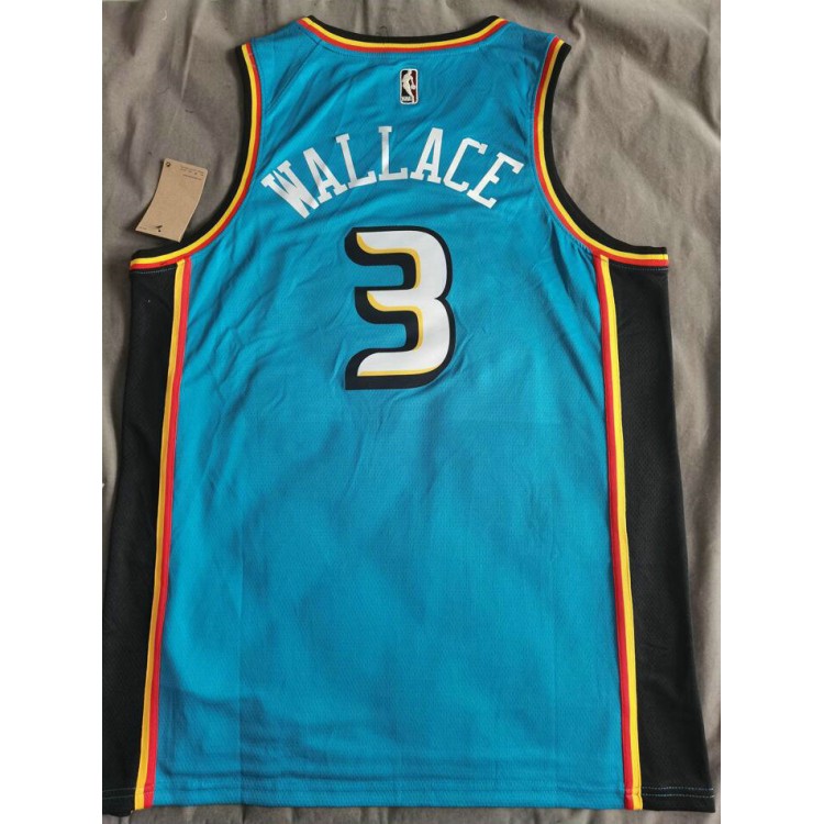 Maglia #3 Wallace Detroit Pistons 22-23 classic Blu Ricamato logos